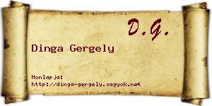 Dinga Gergely névjegykártya